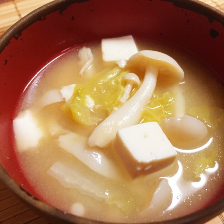 白菜&ブナピー&豆腐の味噌汁